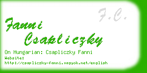 fanni csapliczky business card